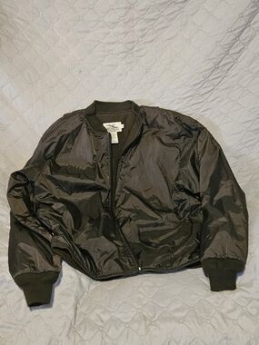 RedHead Black Bomber Jacket with Ribbed Cuffs Womens XL Tall